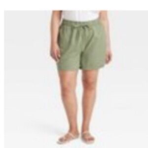 Ava & Viv High Waist Green Shorts Relaxed Fit